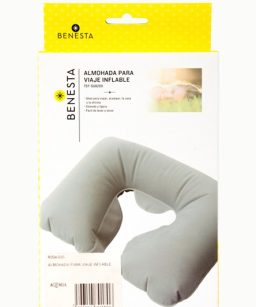 Almohada de viaje inflable gris