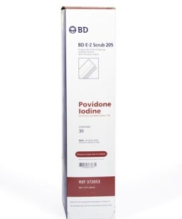 Cepillo e-z scrub 116 con isodine caja con 30 piezas