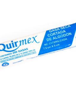 Gasa no estéril quirmex (7.5 x 5 cm) 12 capas c/200 pzas