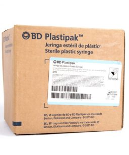 Jeringa 3 ml bd de plástico sin aguja con 100 pzas