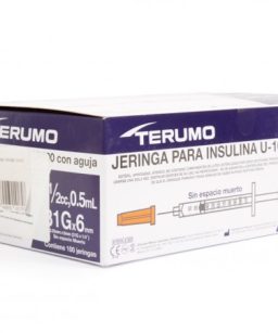 Jeringa insulina terumo 0.5ml 31gx0.6mm c/ 100pzas