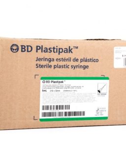 Jeringa 5 ml bd de plástico con aguja (21g x 40mm) c/100pzas