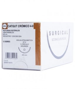 Surgical catgut crómico 4-0 st10 aguja c/12