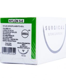 Surgical nylon monofilamento 5-0 st5 c/12