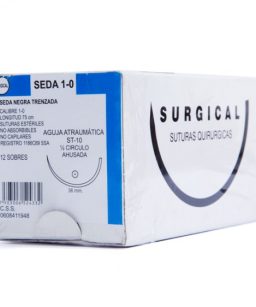 Surgical seda negra trenzada 1-0 st 10 a 26mm c/12