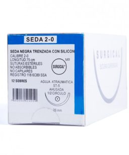 Surgical seda negra trenzada 2-0 st5 a 26mm c/12