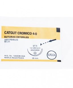 Sobre sutura catgut crómico 4-0 st10