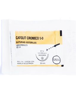 Sobre sutura catgut crómico 5-0 st10