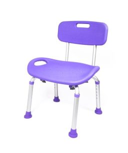 Silla de ducha con respaldo color rosa