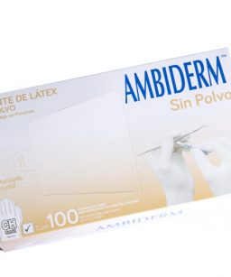 Guantes de látex ambiderm sin polvo - medianos