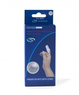 Férula para dedo blanca con velcro - mediana