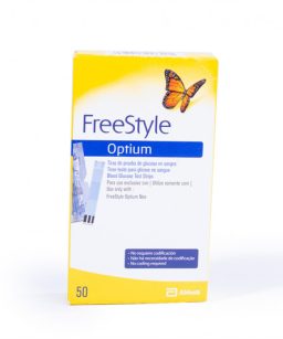 Tiras reactivas freestyle optium con 50 pzas
