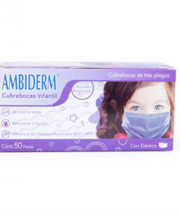 Cubrebocas ambiderm plisado infantil morado