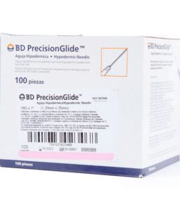 Aguja bd hipodérmica 18gx25mm c/100 pzs