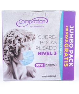 Cubrebocas quirúrgico plisado