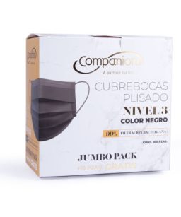 Cubrebocas quirúrgico negro companion