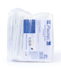 Protec aplicadores de plastico con algodón estériles c/100 pzas