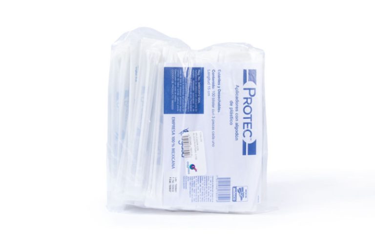Protec aplicadores de plastico con algodón estériles c/100 pzas ...
