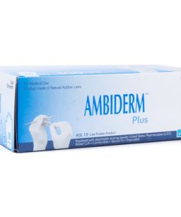 Guante ambiderm plus liso azul látex no estériles - chicos