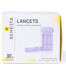 Lancetas 30g con 100 pzas