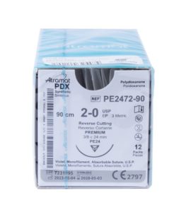 Pdx polidioxanona 2-0 24mm sutura absorbible c/12