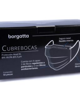 Gc4cr cubrebocas plisado - ciruela c/50 pzas