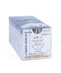 Catgut crómico absorbible 0 26mm c/12