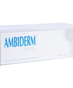 Guantes ambiderm nitrilo azul cielo - mediana