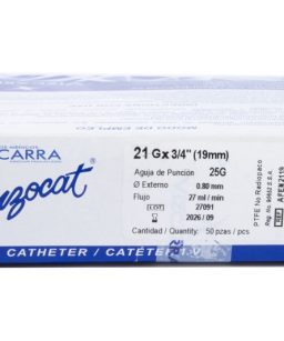 Catéter radiopaco punzocat 21gx3/4 c/50 pzas"