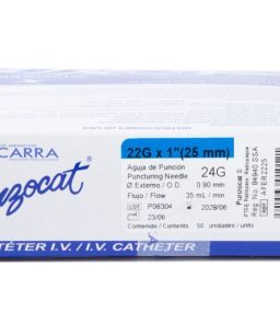 Catéter radiopaco punzocat 22gx1