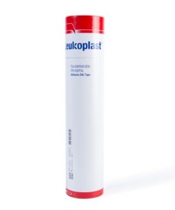 Tela adhesiva de seda leukoplast no.1/2 1.25cmx10m con 24 piezas