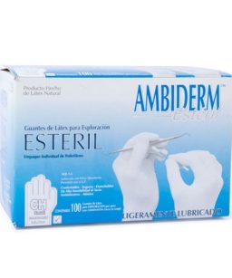 Guantes estériles ambiderm c/ 100 piezas - mediano