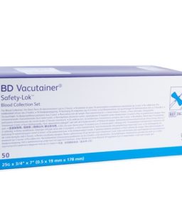 Mariposa vacutainer safety lok 25g x 3/4 caja c/ 50 pzas