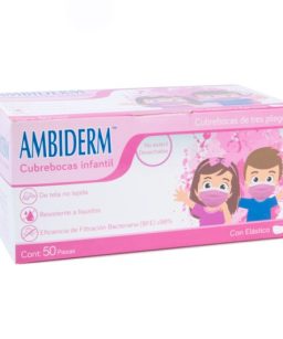 Cubrebocas infantil color rosa