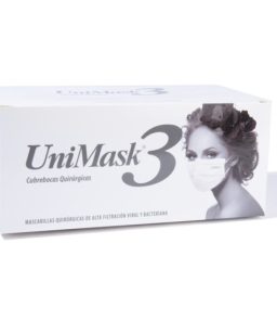 Cubrebocas plisado unimask 3 - blanco