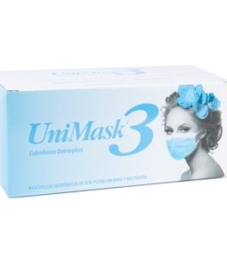 Cubrebocas plisado unimask 3 - azul