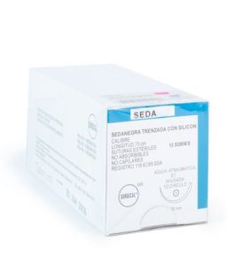Seda negra trenzada 3/0 st5 a 26mm c/ aguja