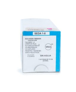 Seda negra trenzada 1/0 st5 a 26mm s/ aguja