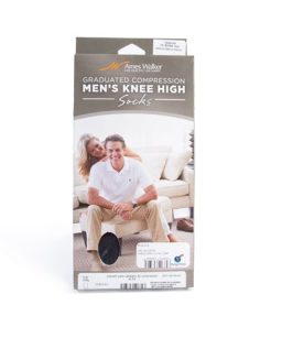 Calcetín suave compresión p/ hombre - negro mediano