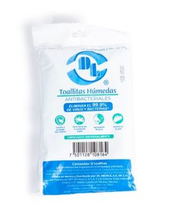 Toallitas húmedas antibacteriales c/ 12 pzas
