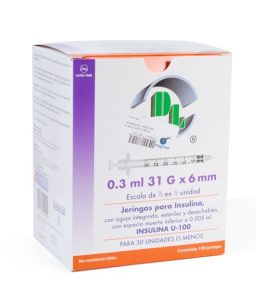 DL Jeringa de insulina 0.5mlx31x8 c/100