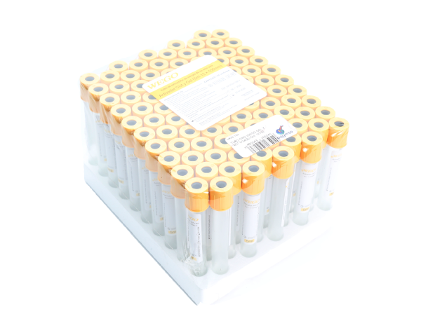 Wego Tubo Oro Activador Clot y Gel 5ml 13 x 100mm 100pzs